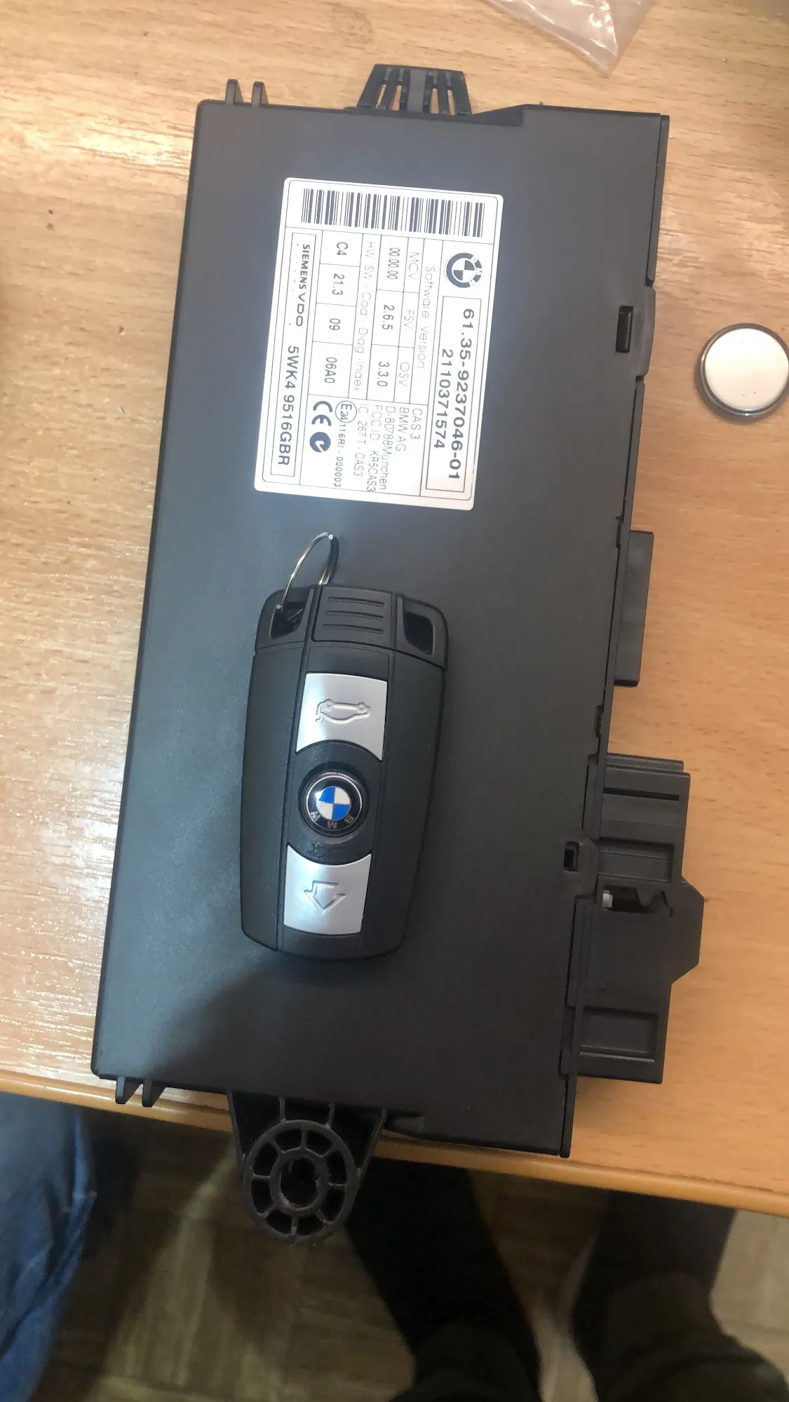 BMW CAS3 Wegfahrsperre Steuergerät mit programmiertem Funkschlüssel